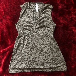 Anchor blue animal print empire tank